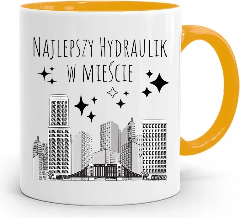 Sárga Bögre Ajándék A Legjobb Vízvezeték Szerelőnek fényképes nyomtatással