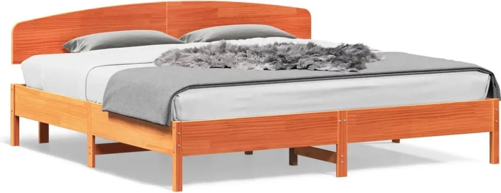 vidaXL viaszbarna tömör fenyőfa ágy matrac nélkül 200 x 200 cm