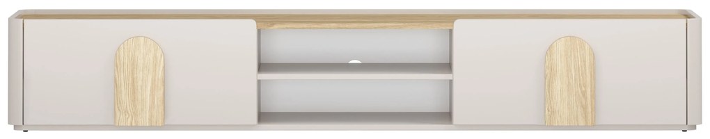 Amilio RTV szekrény 220 cm - kasmír / olajozott tölgy / világos tölgy fogantyú