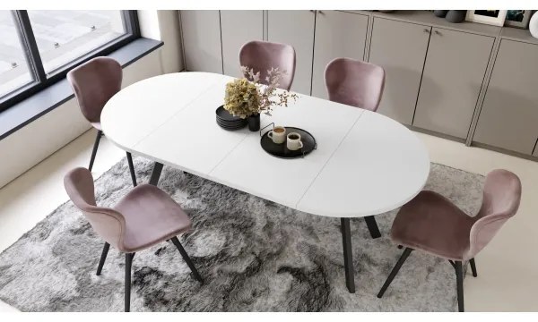 Bővíthető étkezőasztal ARTUR fehér/fekete