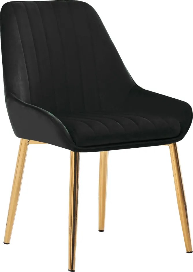 Étkezőszék, fekete Velvet anyag/gold króm-arany, PERLIA