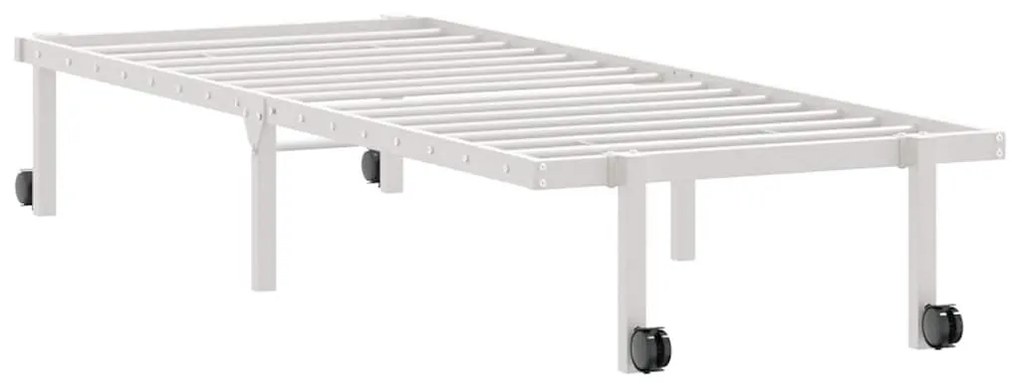 fehér acél ágykeret matrac nélkül összecsukható 80x200 cm