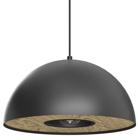 Csillár zsinóron ELGUND 1xE27/15W/230V átm. 35 cm fekete