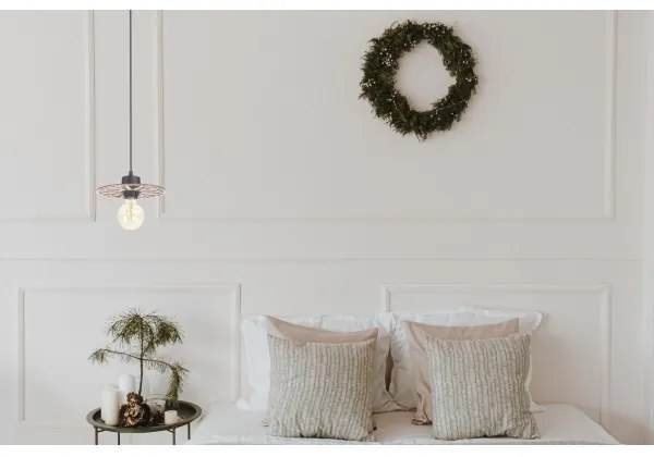 Csillár zsinóron FALCO 1xE27/60W/230V átm. 20 cm bézs