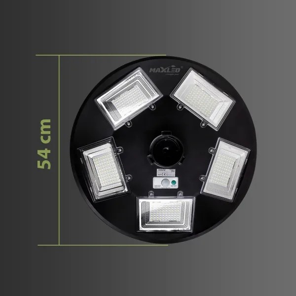 LED Napelemes utcai lámpa érzékelővel LED/22W/6V 6500K IP65 fekete + távirányító