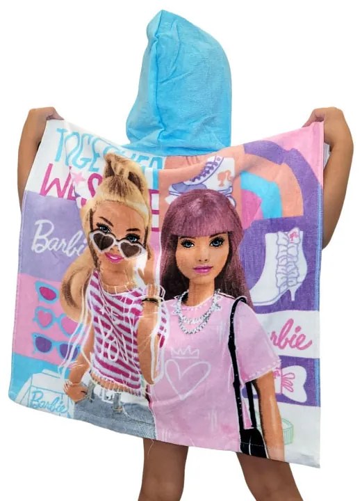 Barbie Together strand törölköző poncsó 60x120 cm