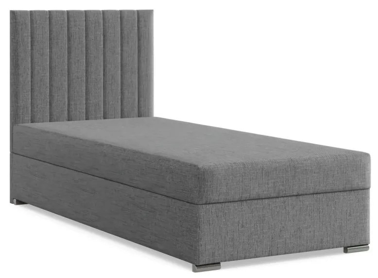 Agen egyszemélyes ágy, szövet, ágyneműtartóval, szürke