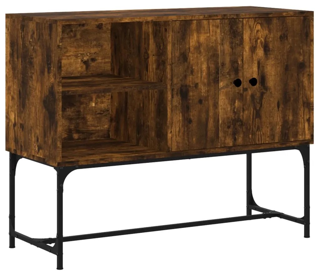 füstös tölgy színű szerelt fa tálalószekrény 100 x 40 x 79,5 cm
