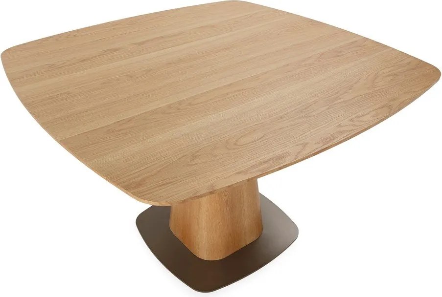 Étkezőasztal tölgyfa dekorral 120x120 cm Etel – MOME