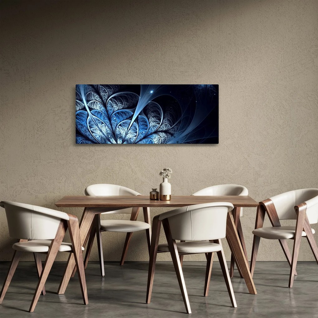 Egy sötétkék virág képe (120x50 cm)
