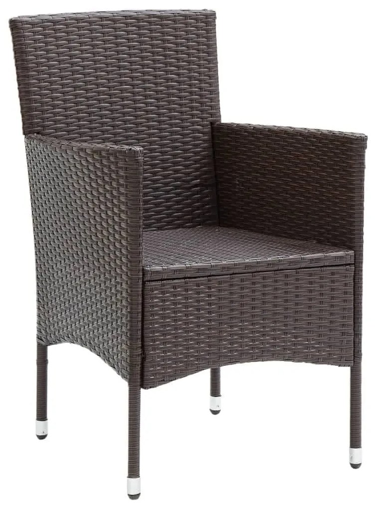 7 részes barna polyrattan kerti étkezőgarnitúra párnákkal