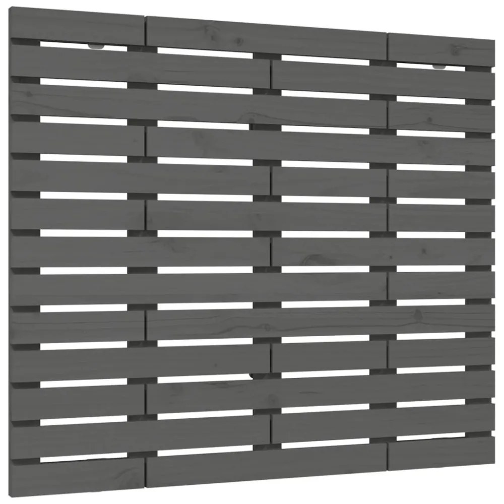 szürke tömör fenyőfa fali fejtámla 106 x 3 x 91,5 cm