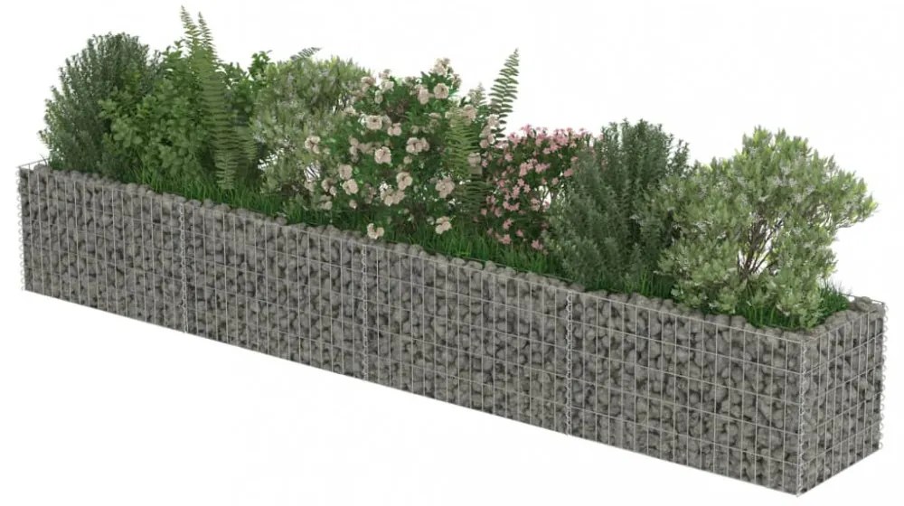 horganyzott acél gabion magaságyás 360 x 50 x 50 cm