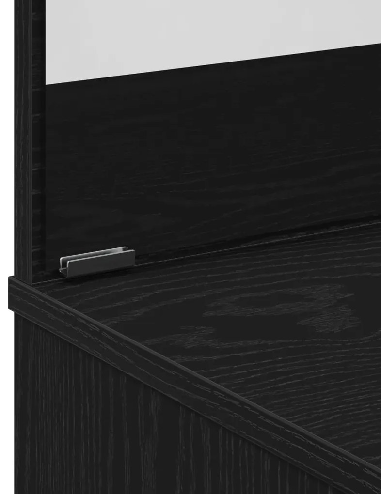 vidaXL Fekete tölgy öltözőasztal tükrökkel - 74.5 x 40 x 141 cm