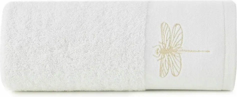 Törölköző 50x90 fehér szitakötő 485g/m2 frottír