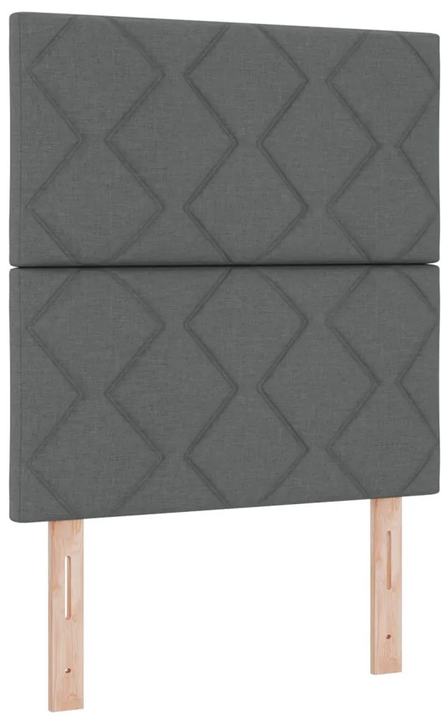 Boxspring Ágy Matracokkal Sötét Szürke 80x200 cm Szövet