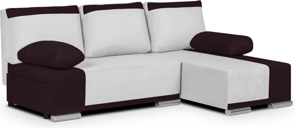 DROP Kinyitható sarokkanapé Fehér/bordó