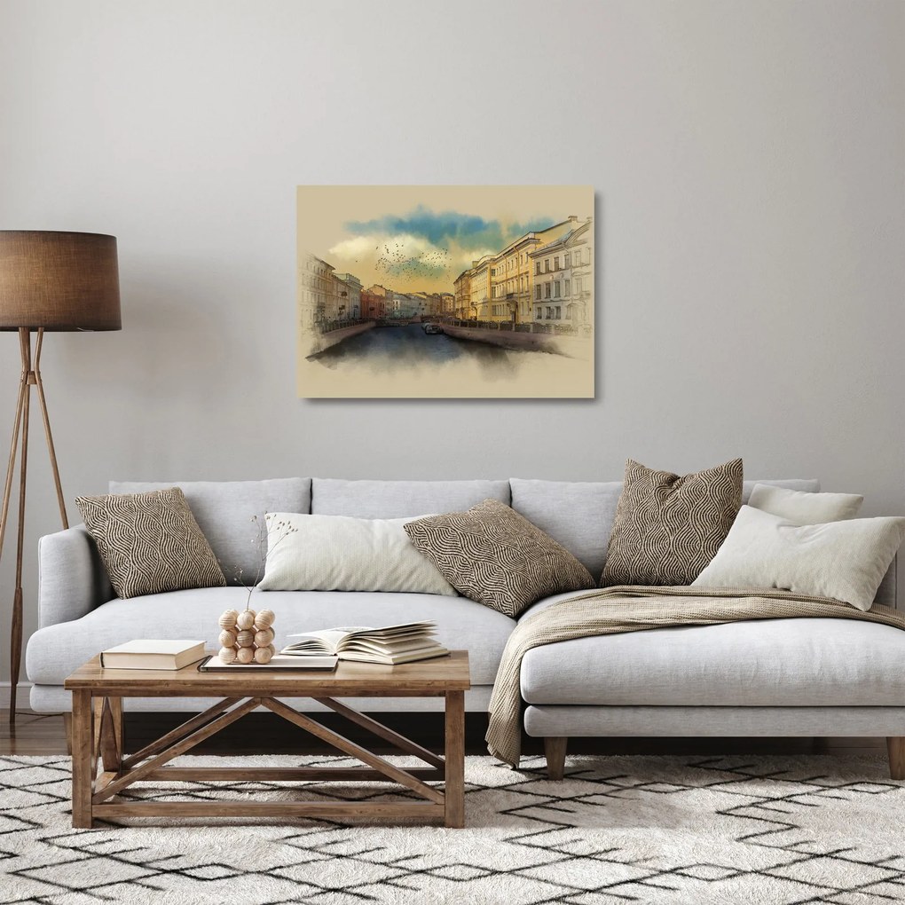 Kép - Moyka, folyó, St. Petersburg, Oroszország (üvegen) (70x50 cm)