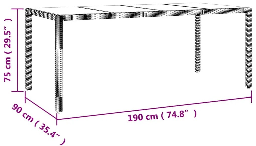vidaXL 7 részes bézs polyrattan kerti bisztrógarnitúra párnákkal