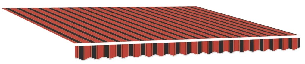 Manuális Behúzható Napellenző Piros és Barna 400x350 cm