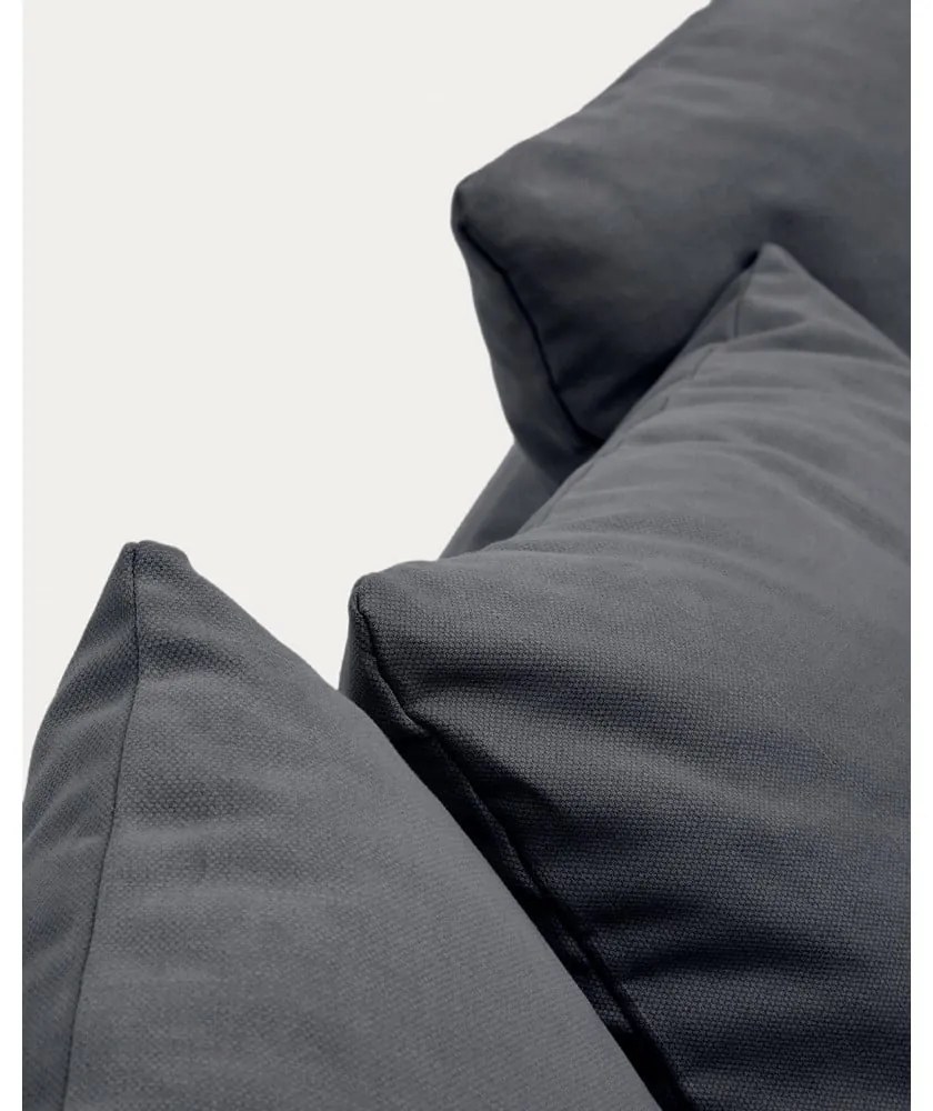 Antracitszürke len kanapé 240 cm Nora – Kave Home