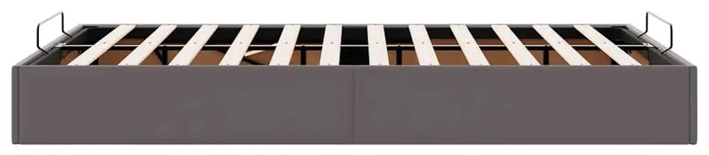 Ottomán ágykeret matrac nélkül szürke 120x190 cm műbőr