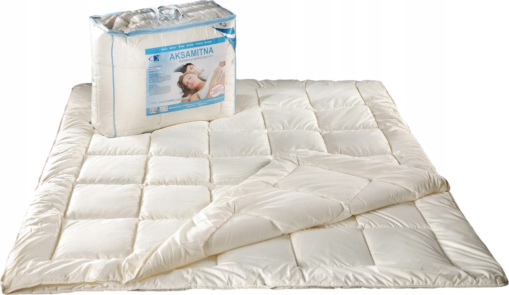 Antiallergén paplan 160x200 Bársonyos ekri 1,4kg 100% mikroszálas