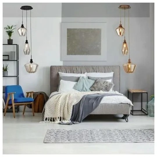 Searchlight 5423-3BK - Csillár zsinóron MIA 3xE27/60W/230V fekete