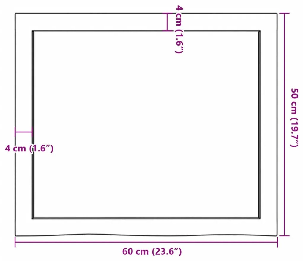 világosbarna kezelt tömör tölgyfa fali polc 60x50x(2-6) cm