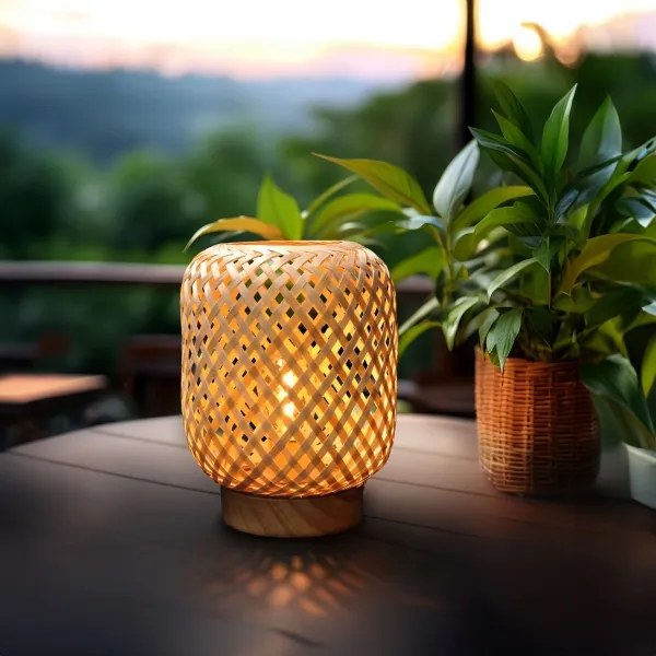 Solight WO3107 - LED Dekoratív asztali lámpa BOHO LED/2xAAA rattan
