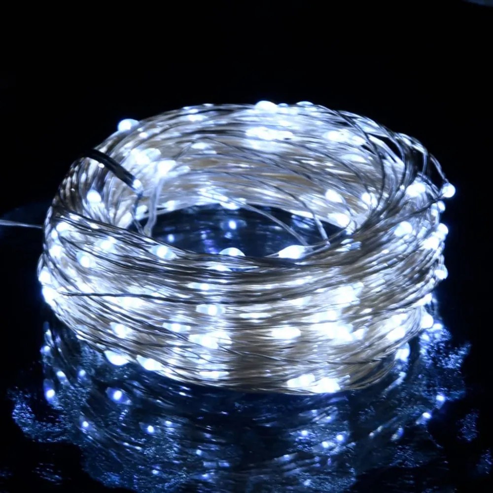 8 funkciós hideg fehér fényű tündérfényfüzér 400 LED-del 40 m