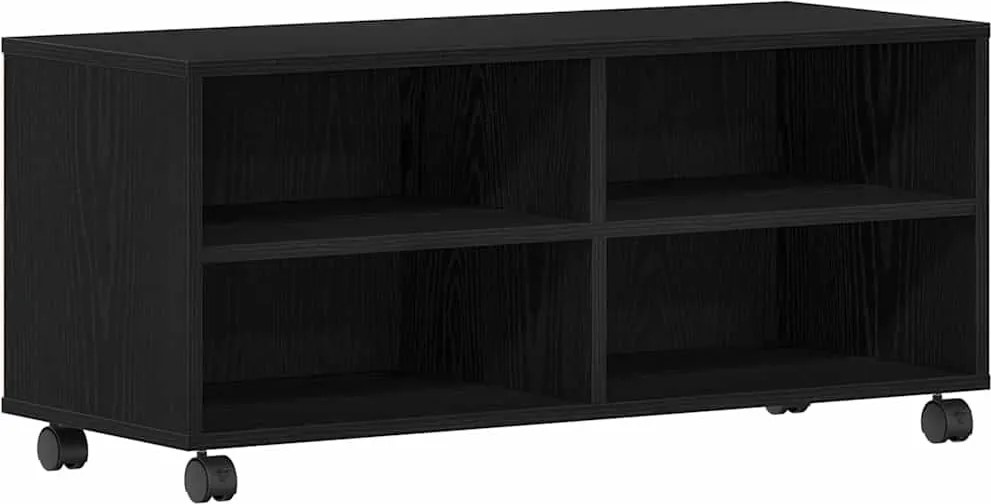 vidaXL TV szekrény Fekete 90 x 35 x 40.5 cm Faanyag