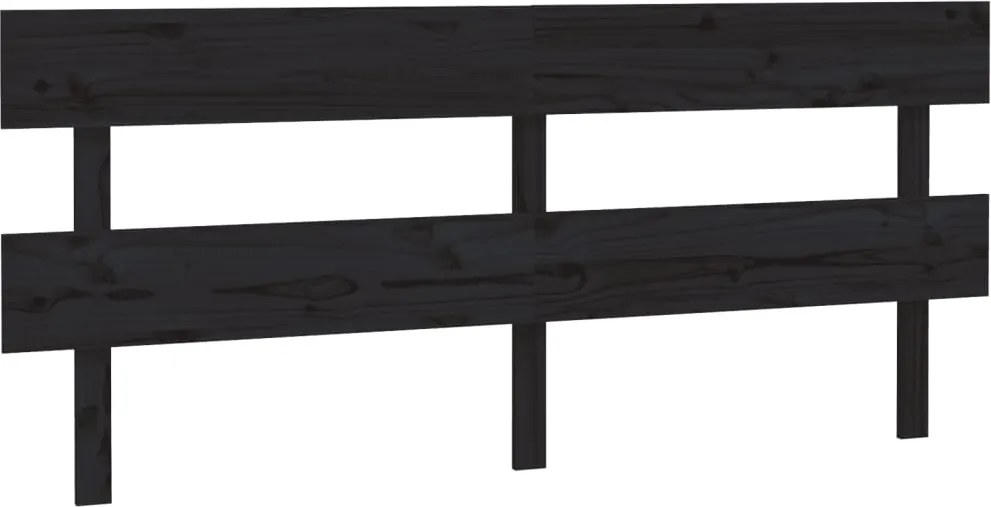 vidaXL fekete tömör fenyőfa ágy fejtámla184x3x81 cm