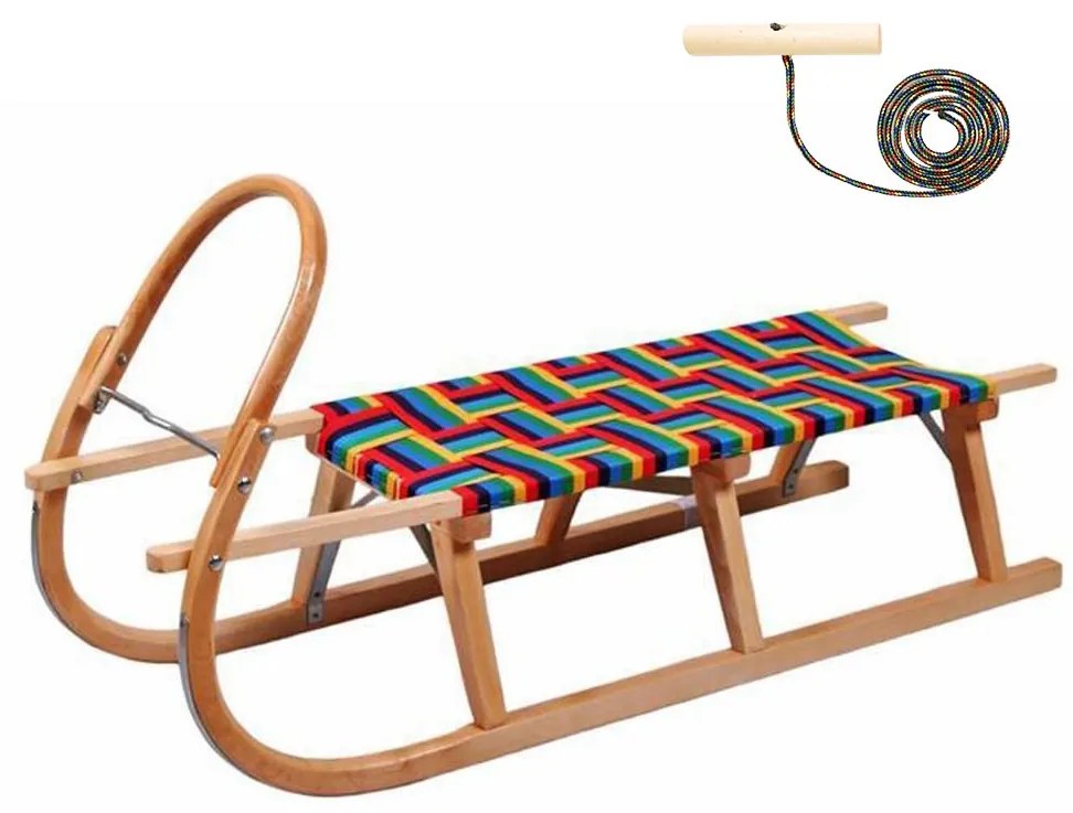 Klasszikus fa szánkó kötéllel BAYO