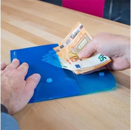 Irattartó tasak, DL, patentos, RAPESCO Eco GRS Recycled, áttetsző vegyes színek (IR1844)