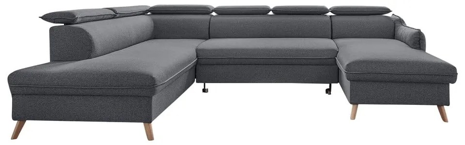 Sötétszürke kinyitható sarokkanapé (bal oldali) Sweet Harmony – Miuform