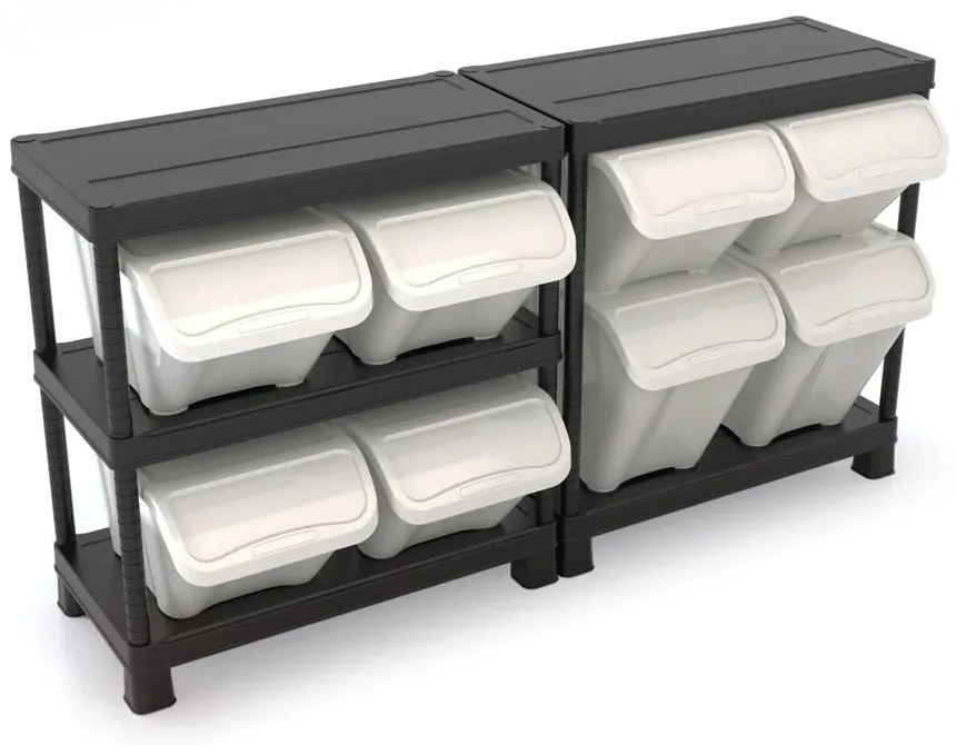 Fehér fedeles műanyag tárolódoboz 55x39x32 cm All In Box – KIS