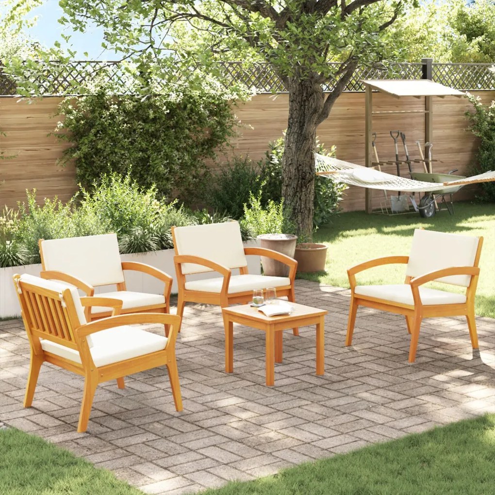 Bisztró készlet 5 pcs Barna 45 x 45 x 38 cm Tömör akácfa