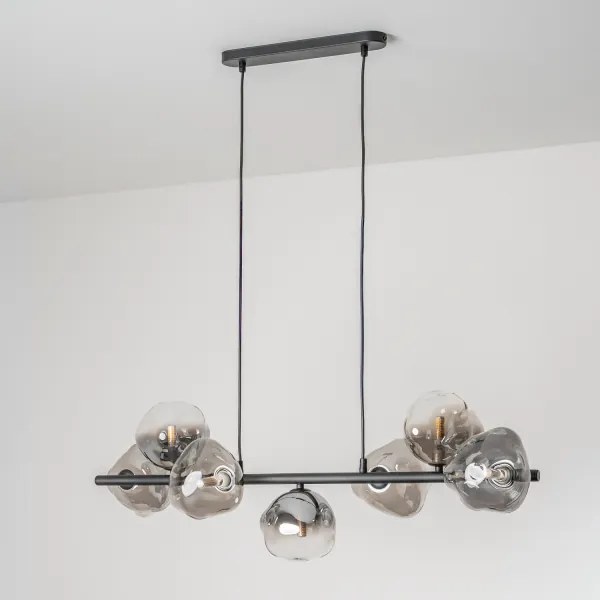 BRILAGI - VULCANO kábeles csillár 7xG9/8W/230V fekete/füstös fekete