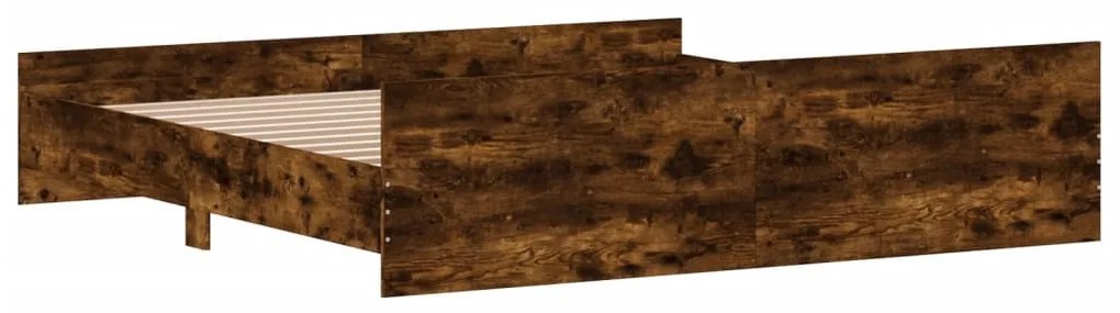 füstös tölgy színű ágykeret fej- és lábtámlával 200 x 200 cm