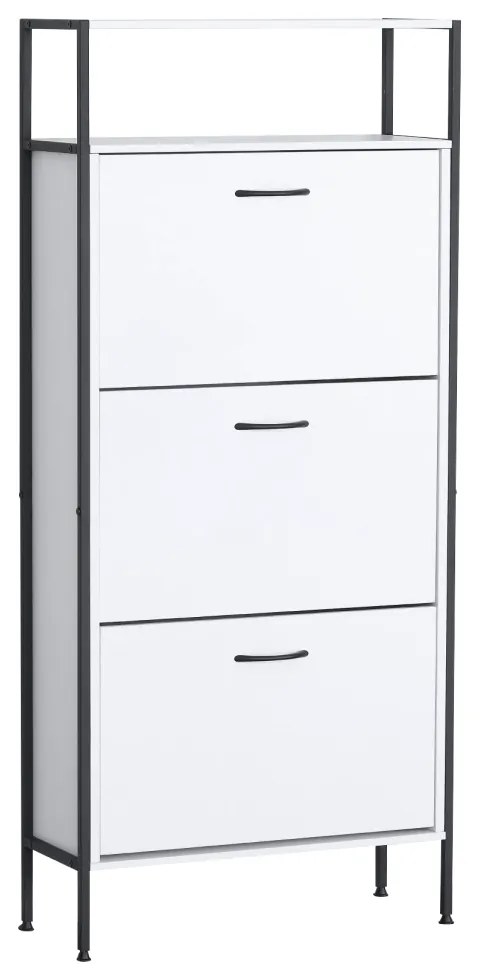 TREDIS cipőtartó, 3 polc, fehér