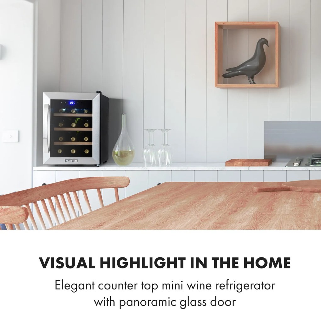 Klarstein Reserva 12 Uno, borhűtő, 31 liter, 11 - 18 °C, 1 zóna