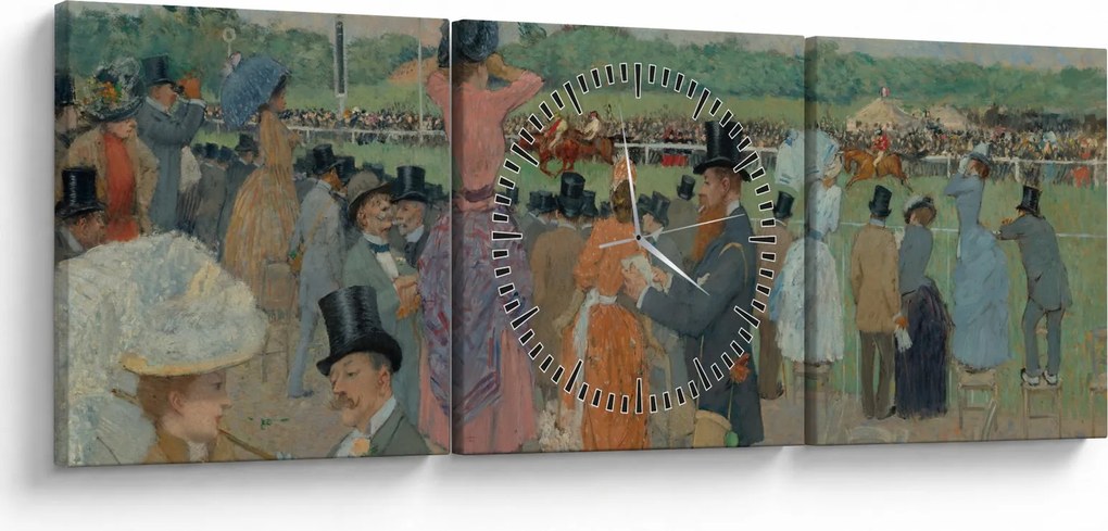 Kép - Jean-Louis Forain, The Races at Longchamp, reprodukciók (órával) (90x30 cm)