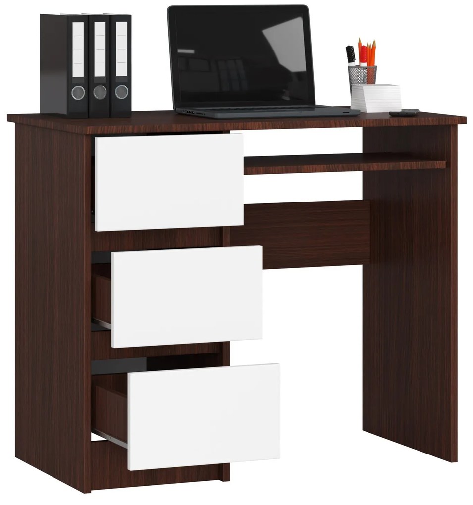 PC asztal Benicio (wenge + fehér) (B). Akció -13%. 1069029