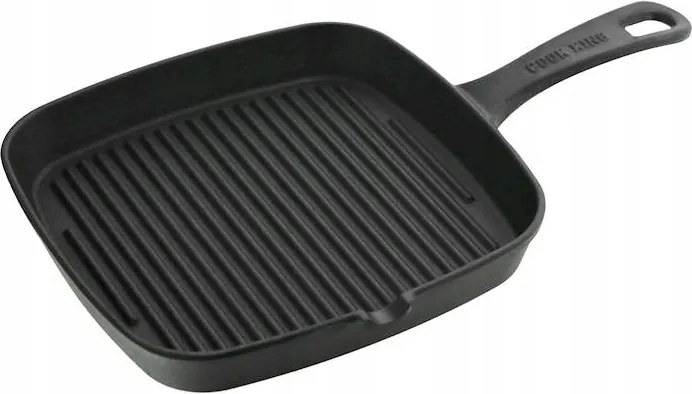 Öntöttvas Grill Serpenyő Fekete 23 CM Öntöttvas Nehéz Szilárd Sütéshez