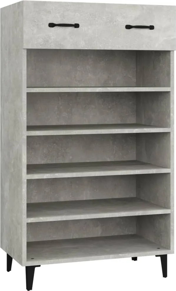 vidaXL betonszürke szerelt fa cipőszekrény 60 x 35 x 105 cm