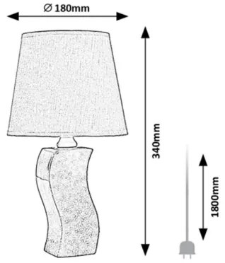 Rabalux 74073 - Asztali lámpa DAYAMI 1xE14/40W/230V szürke