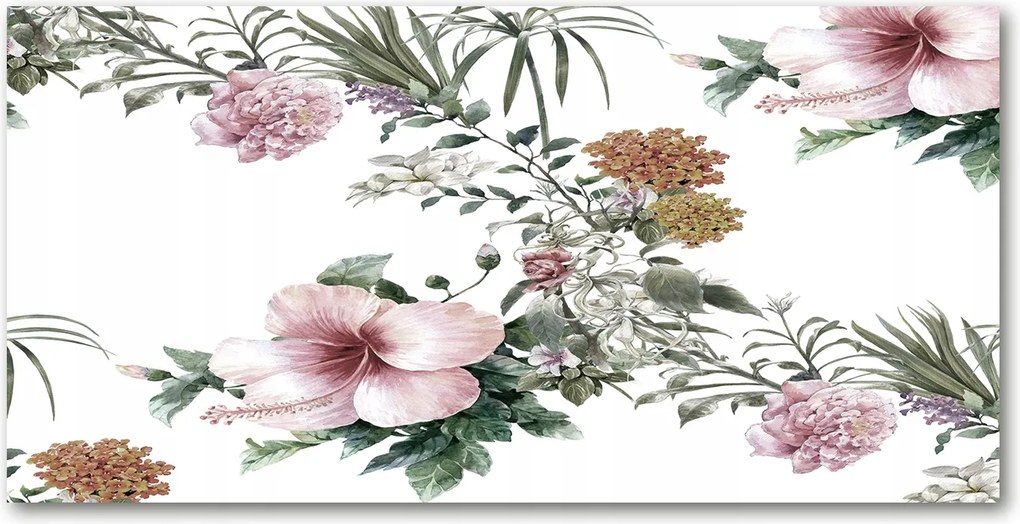 Fotó kép edzett üveg Virágos minta 140x70