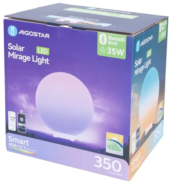 Aigostar-LED RGB dimmelhető kültéri MESH lámpa 35W/3,7V 4000mAh 2700-6500K IP65 átmérő 30 cm