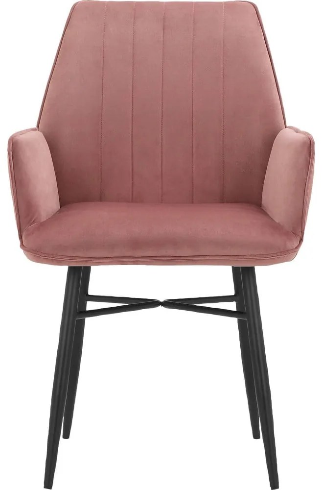 Világos rózsaszín kárpitozott étkezőfotel szett 2 db-os Anzo – Støraa